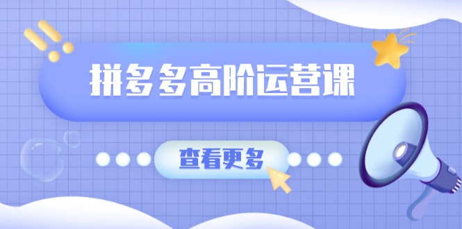 拼多多高阶运营课：极致群爆款玩法，轻付费无尽复制，打造单品爆款之路-搞钱利器
