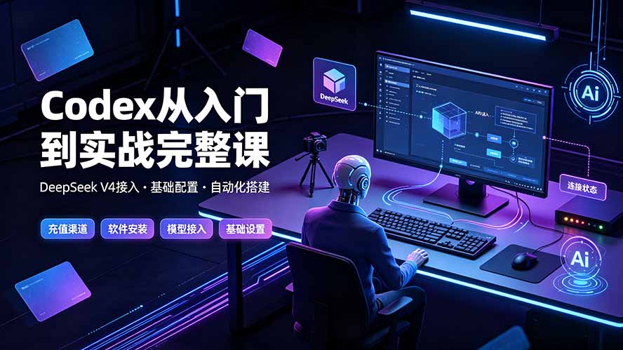 Codex从入门到实战完整课｜充值·安装·接入DeepSeek，记忆·插件·Skill·CLI·MCP全拆解-搞钱利器