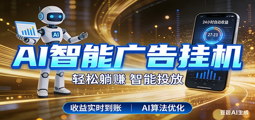 智能广告挂机新时代，利用碎片化时间实现稳定被动收益，AI帮你持续盈利-搞钱利器