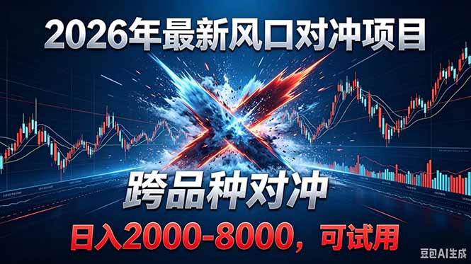 2026创业新风口！最新对冲！跨品种对冲！日收益2000-6000+-搞钱利器