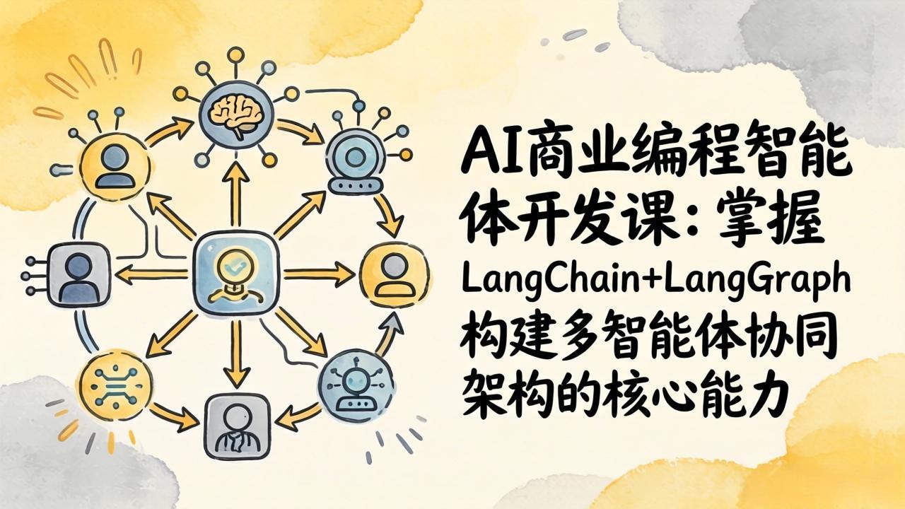 AI商业编程智能体开发课：掌握LangChain+LangGraph构建多智能体协同架构的核心能力-搞钱利器
