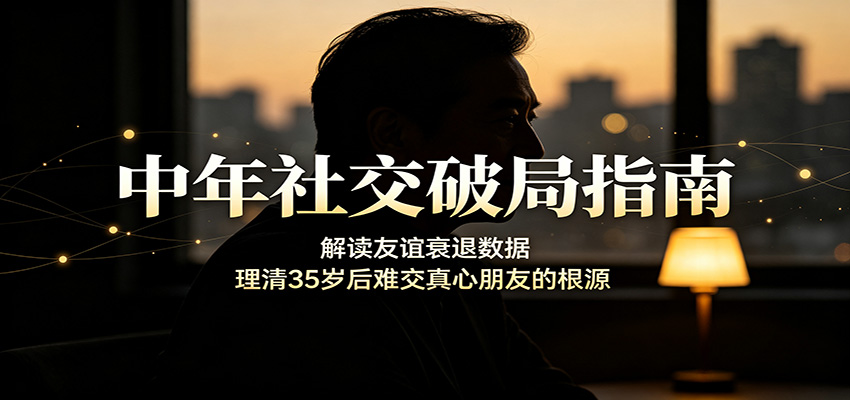 中年社交破局指南：解读友谊衰退数据，理清35岁后难交真心朋友的根源-搞钱利器