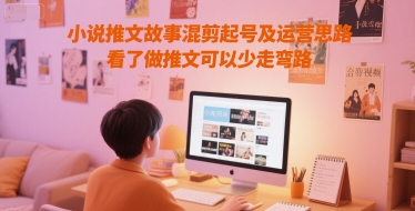 小说推文故事混剪起号及运营思路，看了做推文可以少走弯路-搞钱利器