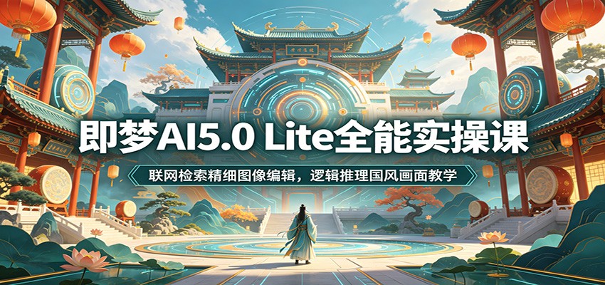 即梦AI5.0 Lite全能实操课：联网检索精细图像编辑，逻辑推理国风画面教学-搞钱利器