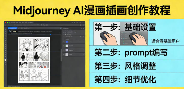 利用Midjourney AI人工智能轻松创作漫画插画教程，零基础创作完整漫画插画-搞钱利器