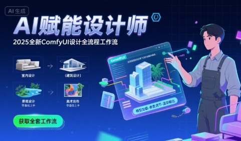 AI赋能设计师， 2025全新comfyui设计全流程工作流 ，室内-建筑-景观-美术，零基础直接上手-搞钱利器