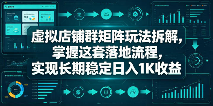 虚拟店铺群矩阵玩法拆解，掌握这套落地流程，实现长期稳定日入1K收益【揭秘】-搞钱利器