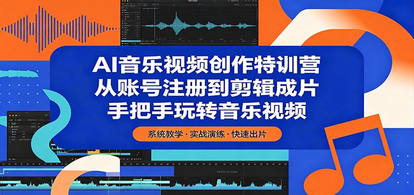 AI音乐视频创作特训营：从账号注册到剪辑成片，手把手玩转音乐视频-搞钱利器