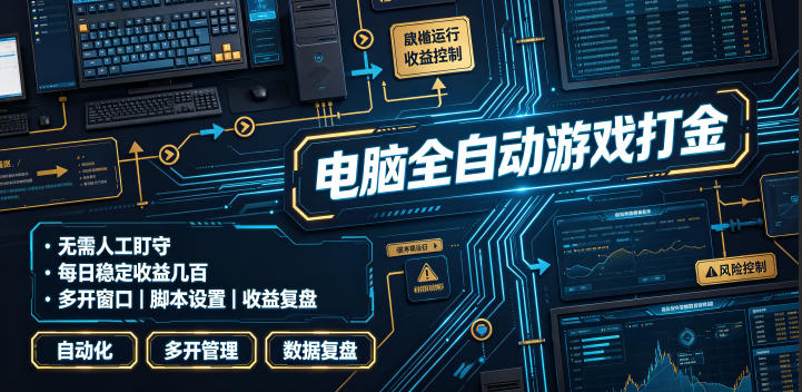 电脑全自动游戏打金，无需人工盯守，每日稳定收益几百！【揭秘】-搞钱利器