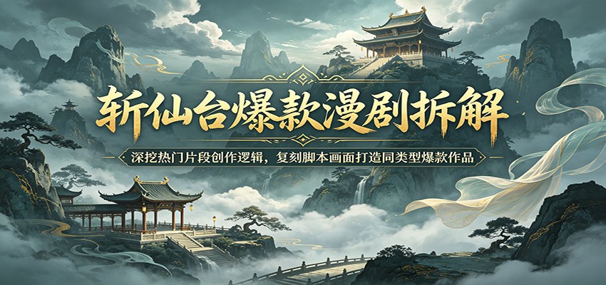 斩仙台爆款漫剧拆解：深挖热门片段创作逻辑，复刻脚本画面打造同类型爆款作品-搞钱利器