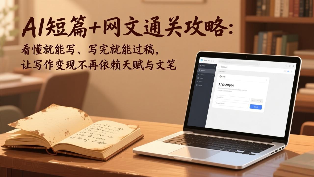 AI短篇+网文通关攻略-更新4月：看懂就能写、写完就能过稿，让写作变现不再依赖天赋与文笔-搞钱利器