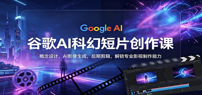 谷歌AI科幻短片创作课：概念设计，AI影像生成，后期剪辑，解锁专业影视制作能力-搞钱利器