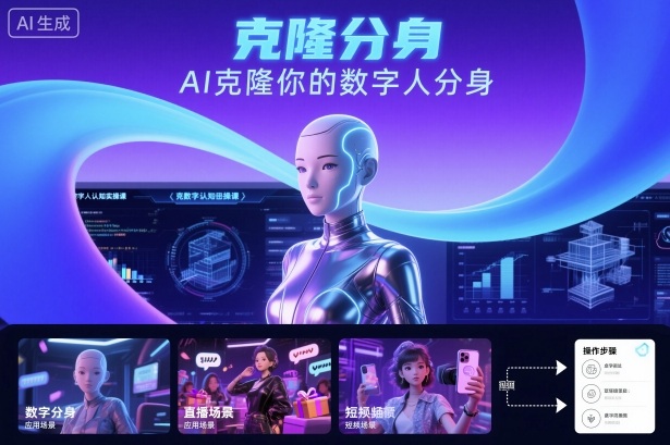 AI数字人认知实操课，克隆你的数字人分身-搞钱利器