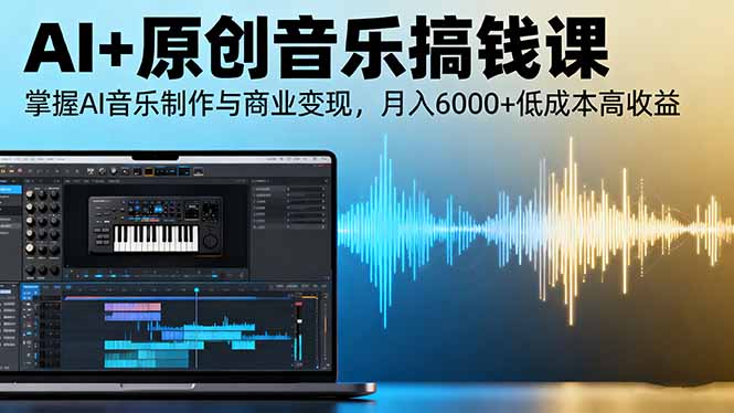 AI+原创音乐搞钱课：掌握AI音乐制作与商业变现，月入6000+低成本高收益-搞钱利器