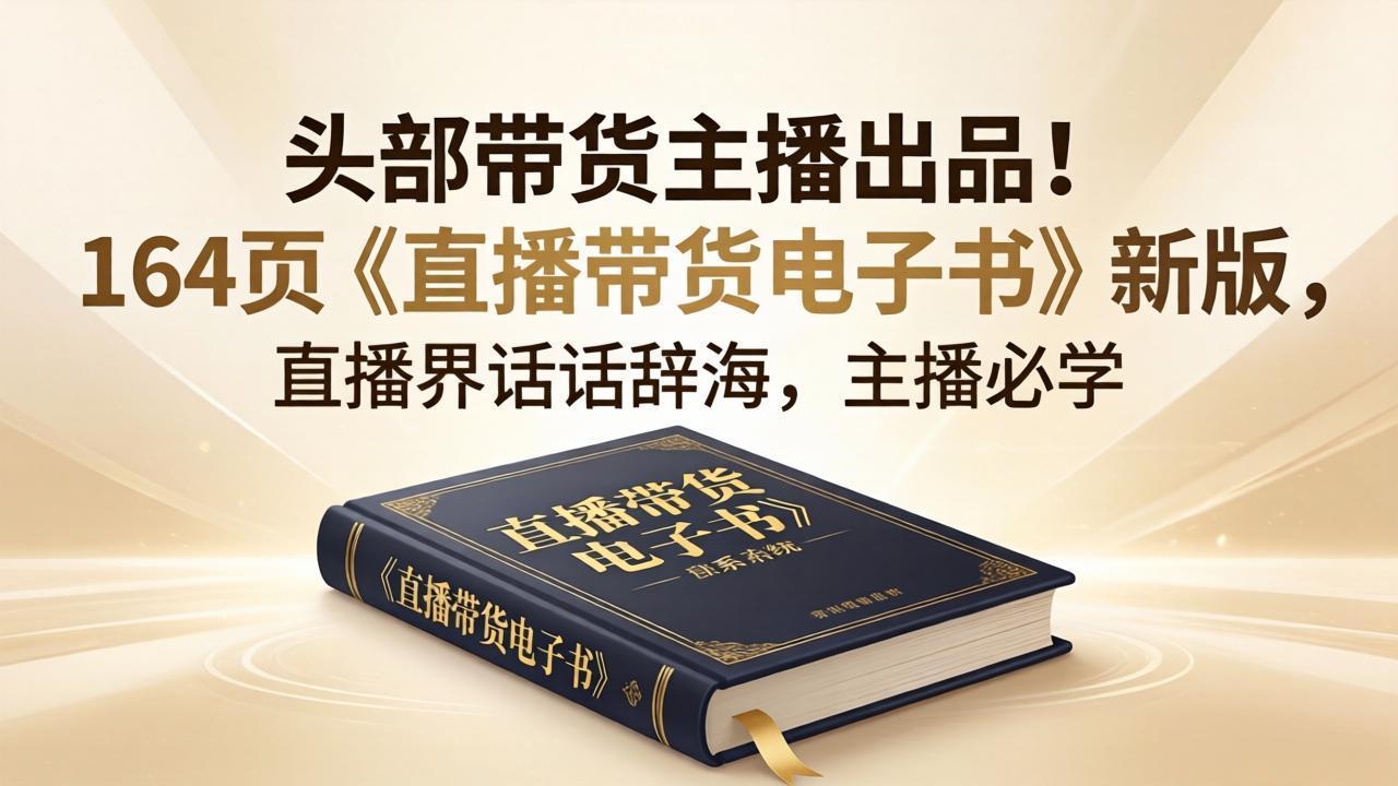 头部带货主播出品！164页《直播带货电子书》新版，直播界话术辞海，主播必学-搞钱利器