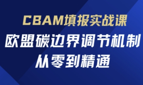 CBAM填报实战课，欧盟碳边界调节机制，从零到精通-搞钱利器