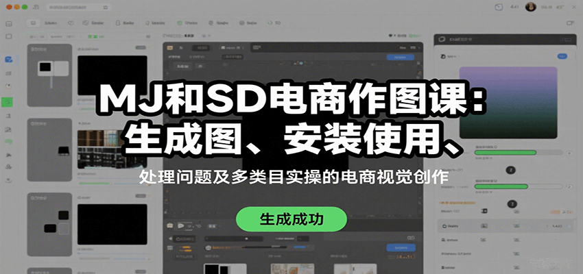 MJ和SD电商作图课：生成图、安装使用、处理问题及多类目实操的电商视觉创作-搞钱利器