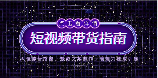 2025短视频带货指南，人设账号搭建，爆款文案创作，表现力速成训练-搞钱利器