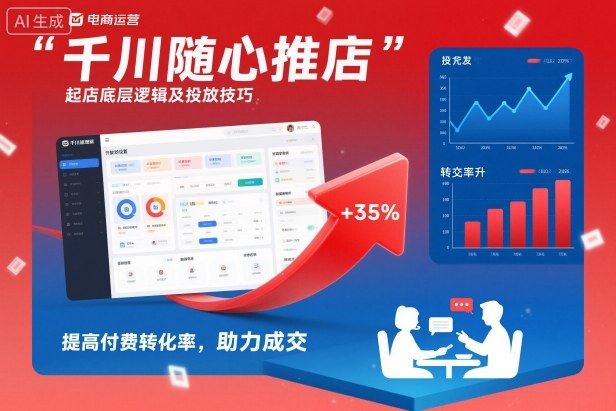 千川随心推起店底层逻辑及投放技巧，提高付费转化率，助力成交-搞钱利器