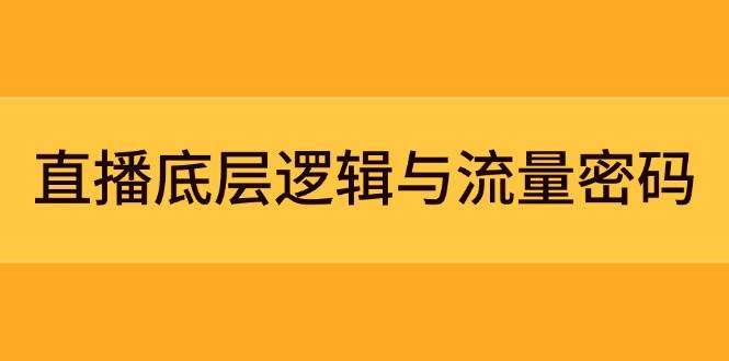 直播底层逻辑与流量密码：定位模型+案例拆解，急速流承接与数据优化全攻略-搞钱利器