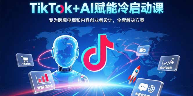 TikTok+AI赋能冷启动课：专为跨境电商和内容创业者设计，全套解决方案-搞钱利器