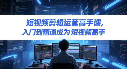 短视频剪辑运营高手课，入门到精通成为短视频高手-搞钱利器