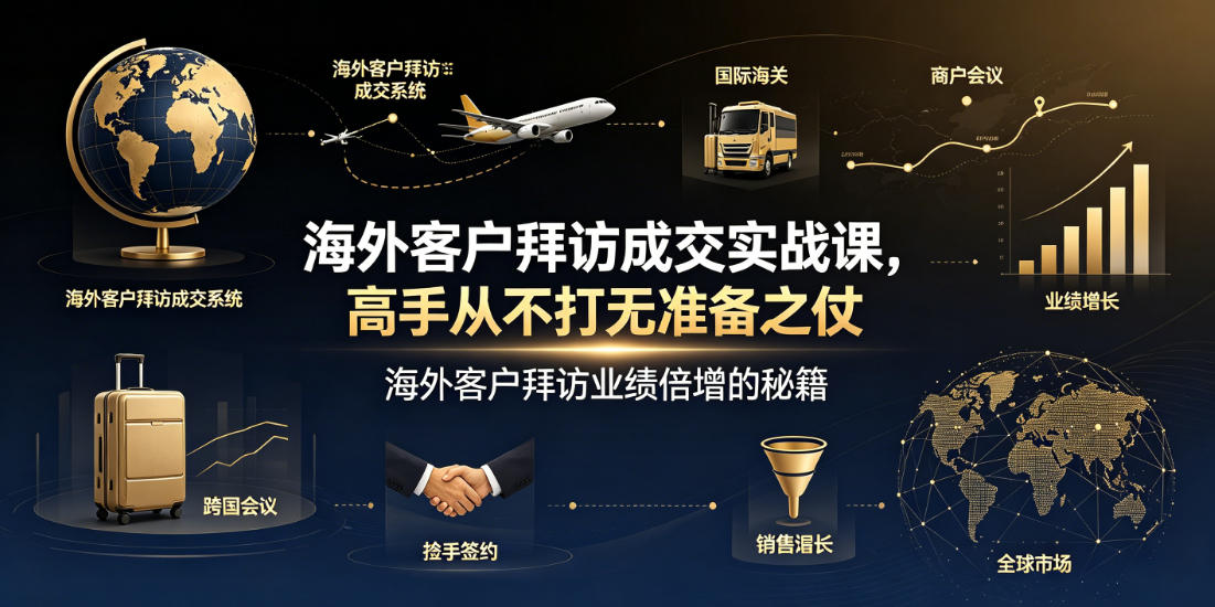 海外客户拜访成交实战课，高手从不打无准备之仗，海外客户拜访业绩倍增的秘籍-搞钱利器