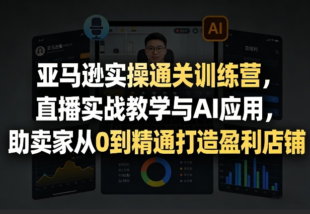 亚马逊实操通关训练营，直播实战教学与AI应用，助卖家从0到精通打造盈利店铺(更新8月8日)-搞钱利器