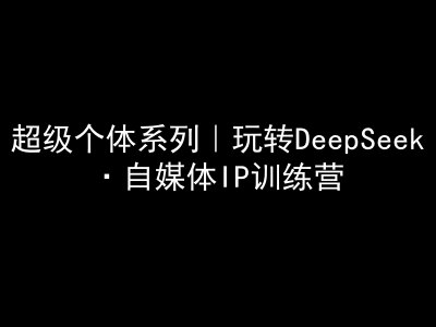 超级个体系列，玩转DeepSeek·自媒体IP训练营，deepseek教程-搞钱利器