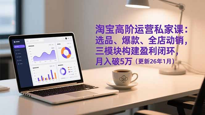 淘宝高阶运营私家课：选品、爆款、全店动销，三模块构建盈利闭环，月入破5万(更新26年1月-搞钱利器