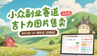 小众副业赛道 吉卜力图片售卖 单日2张+ AI一键生成【附教程】-搞钱利器