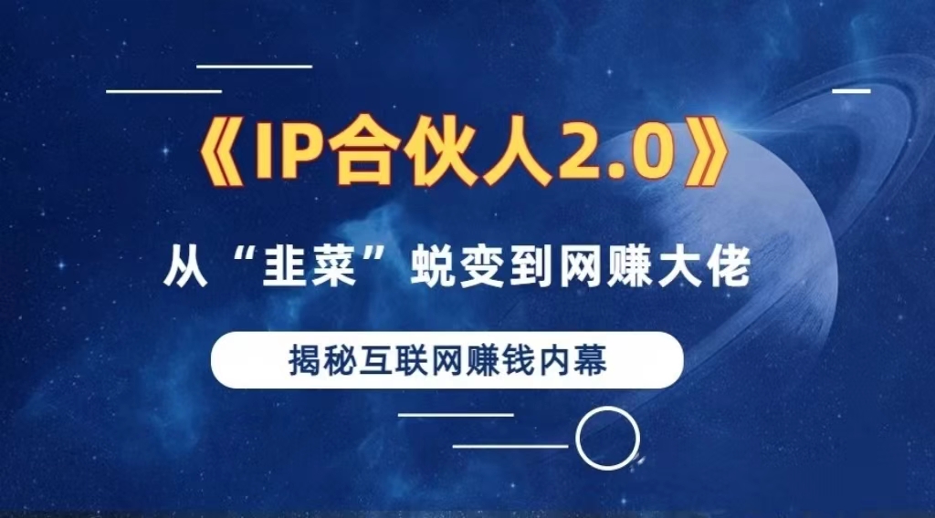2024如何通过”知识付费“卖项目年入”百万“卖项目合伙人IP孵化训练营-搞钱利器